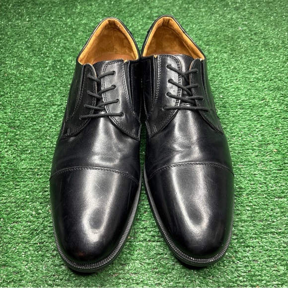 Aldo Black Leather Lace Up Almond Cap Toe Dress Shoes Mens Size 12 - Excellent - Picture 2 of 13